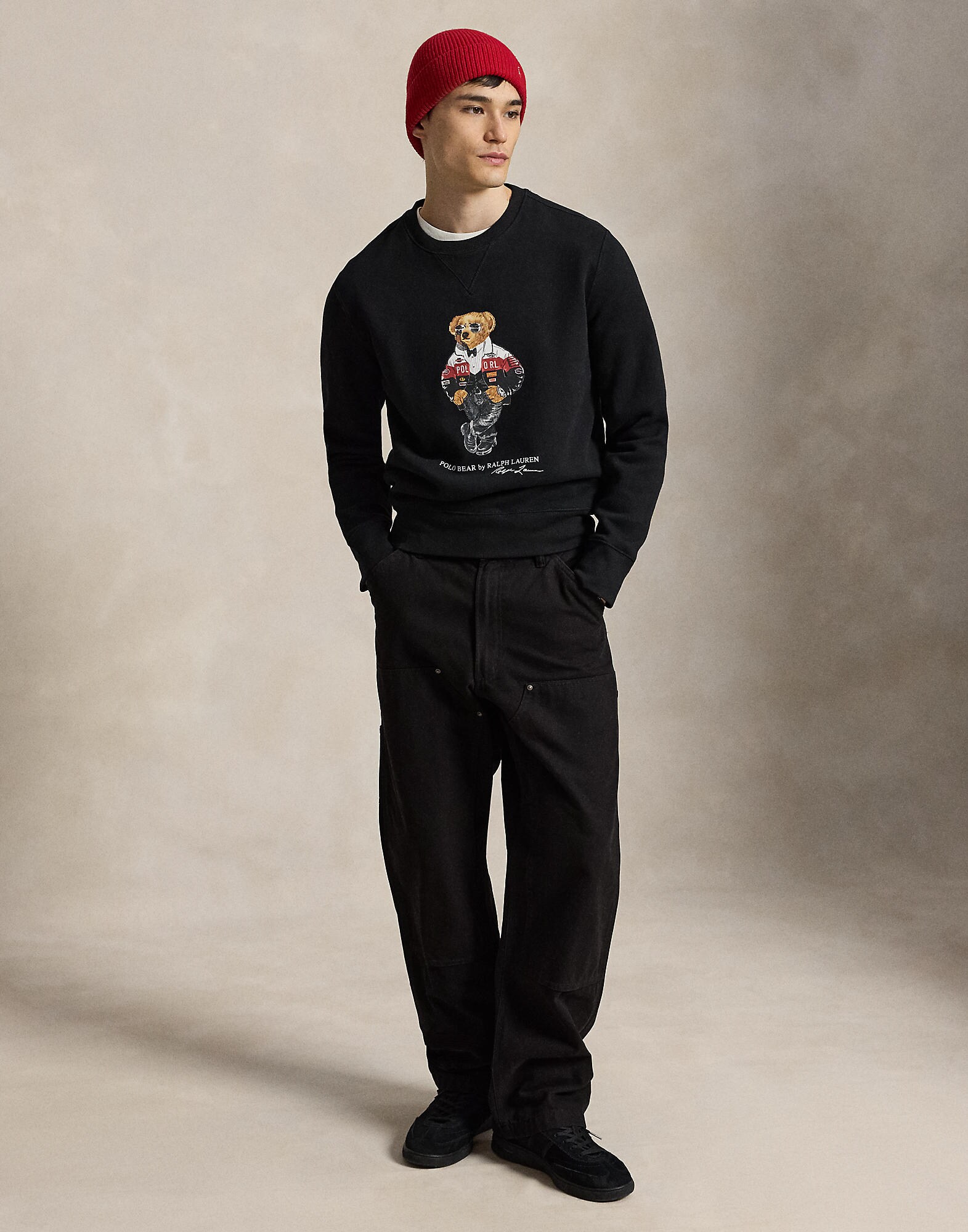 Polo Ralph Lauren Sudadera 'SEASONAL FLEECE'  gris oscuro / rojo / negro / blanco – imagen 4