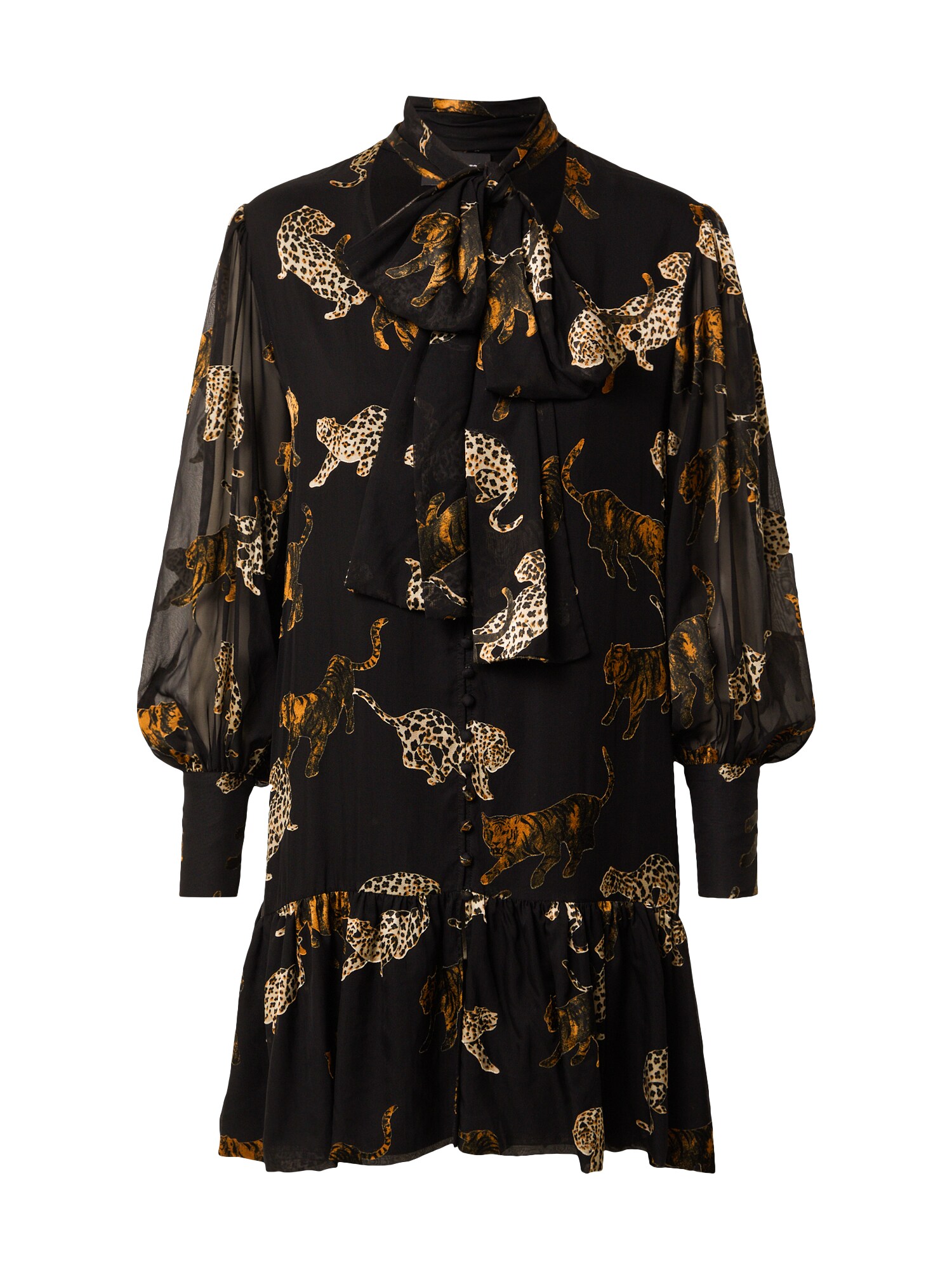 The Kooples Palaidinės tipo suknelė 'Robe'  ruda / juoda / smėlio / oranžinė