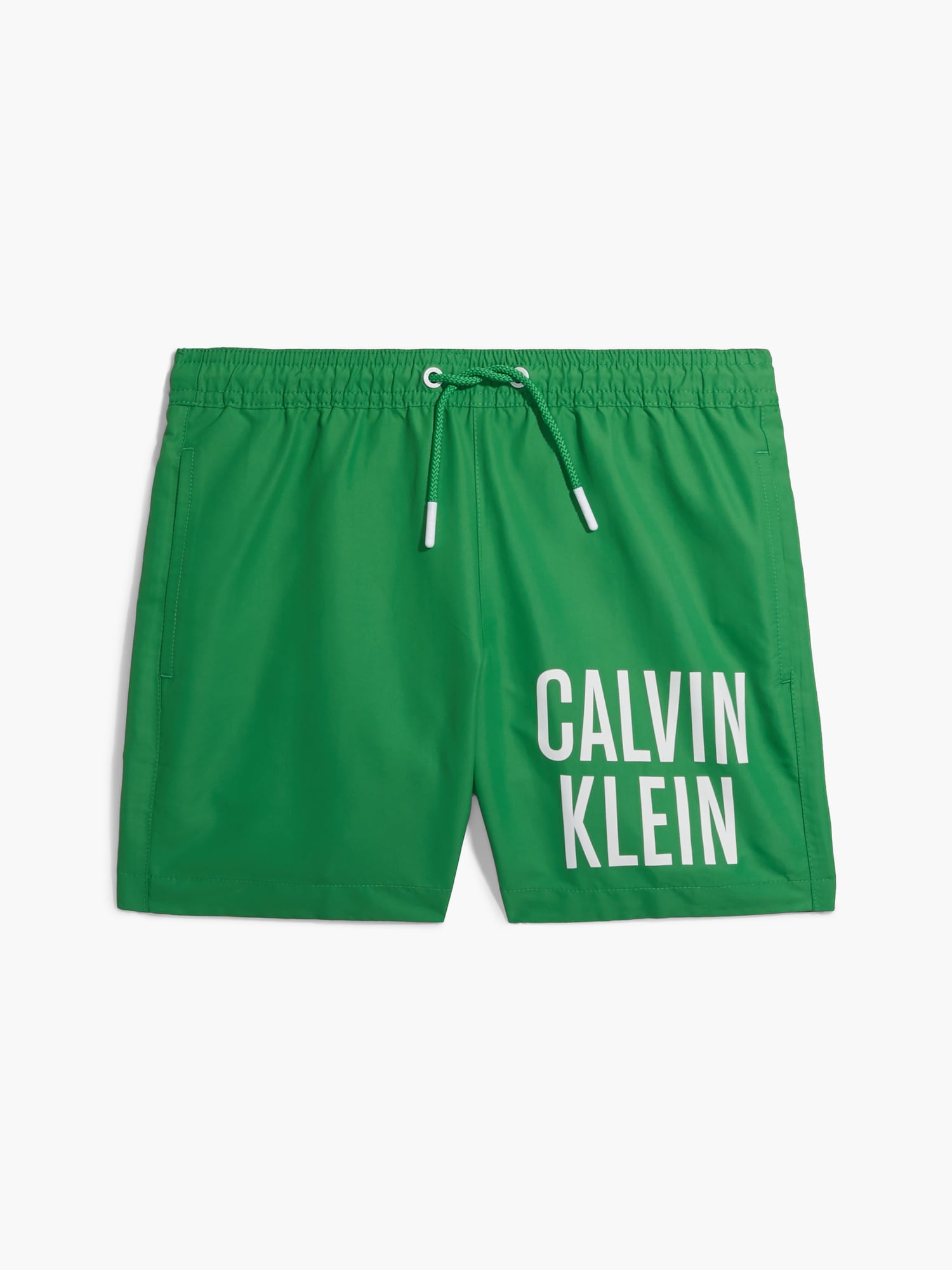Calvin Klein Swimwear Шорти за плуване 'Intense Power'  светлозелено / бяло