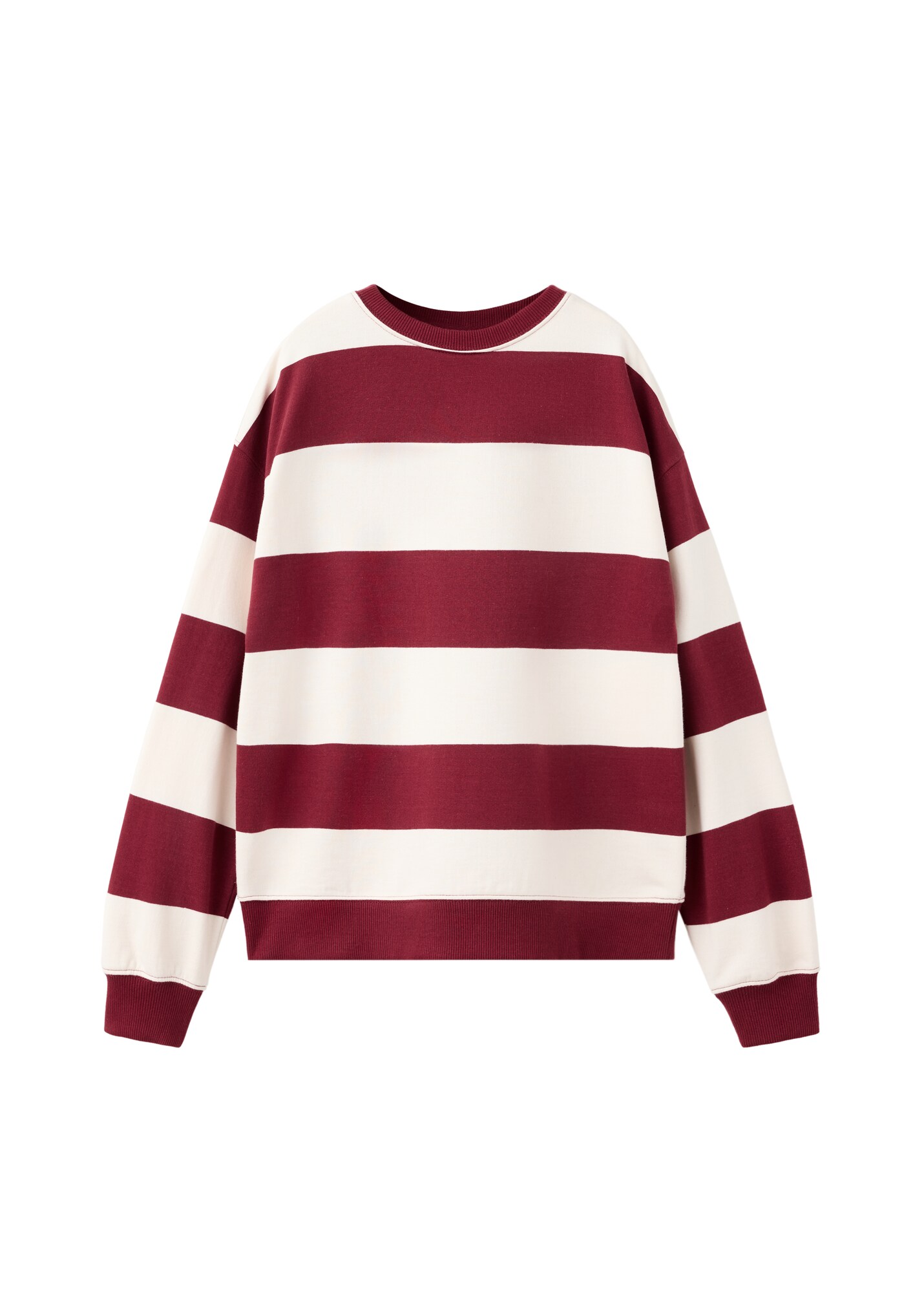 MANGO KIDS Sweater majica 'BLOCK3' rubin crvena / bijela