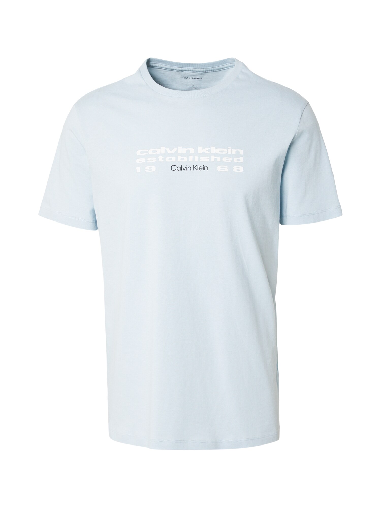 Calvin Klein Jeans Tricou  albastru pastel / negru / alb