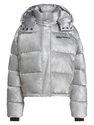 KARL LAGERFELD JEANS Chaqueta de invierno  gris plateado / negro