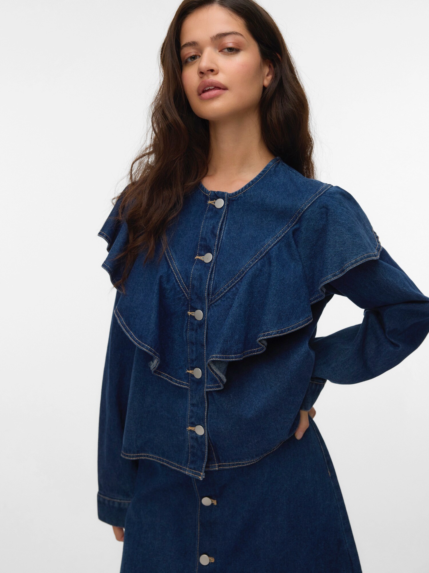 VERO MODA Blúzka 'VMFia'  modrá denim (obrázok 3)