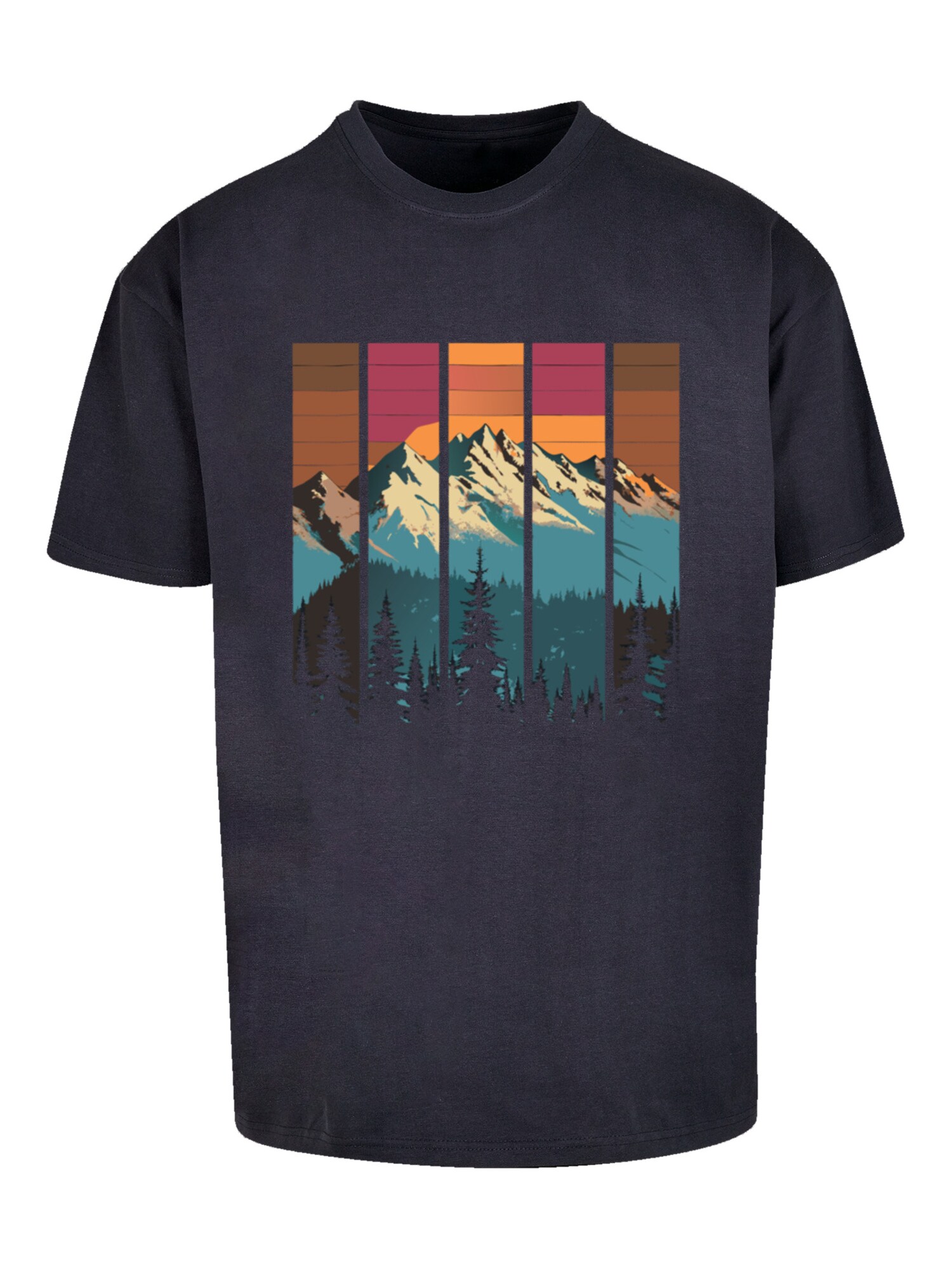 Thumbnail - F4NT4STIC T-Shirt Berg Sonnenuntergang Retro