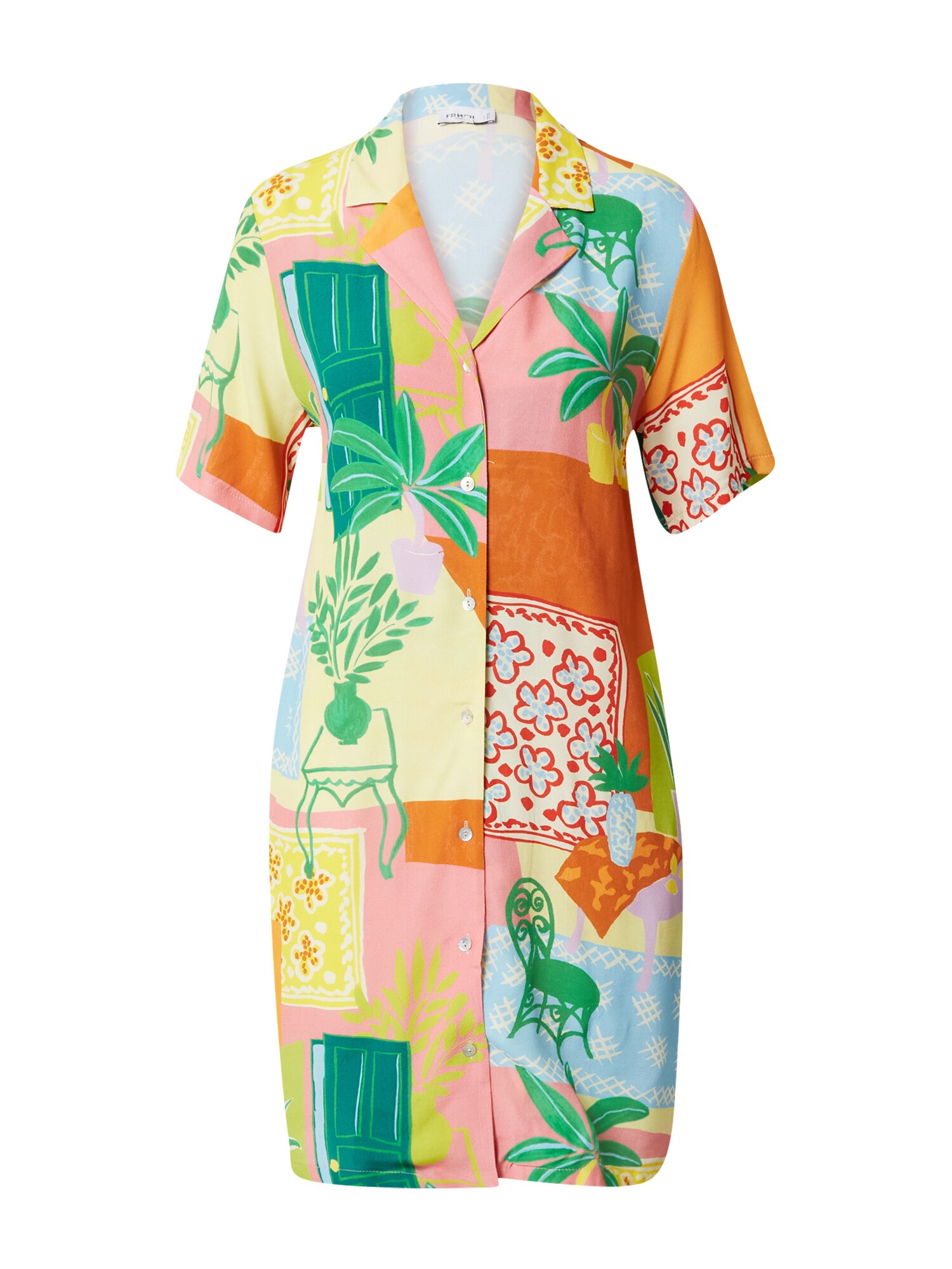 FRNCH PARIS Vestidos camiseiros 'LORRAINE'  azul claro / amarelo / verde / laranja