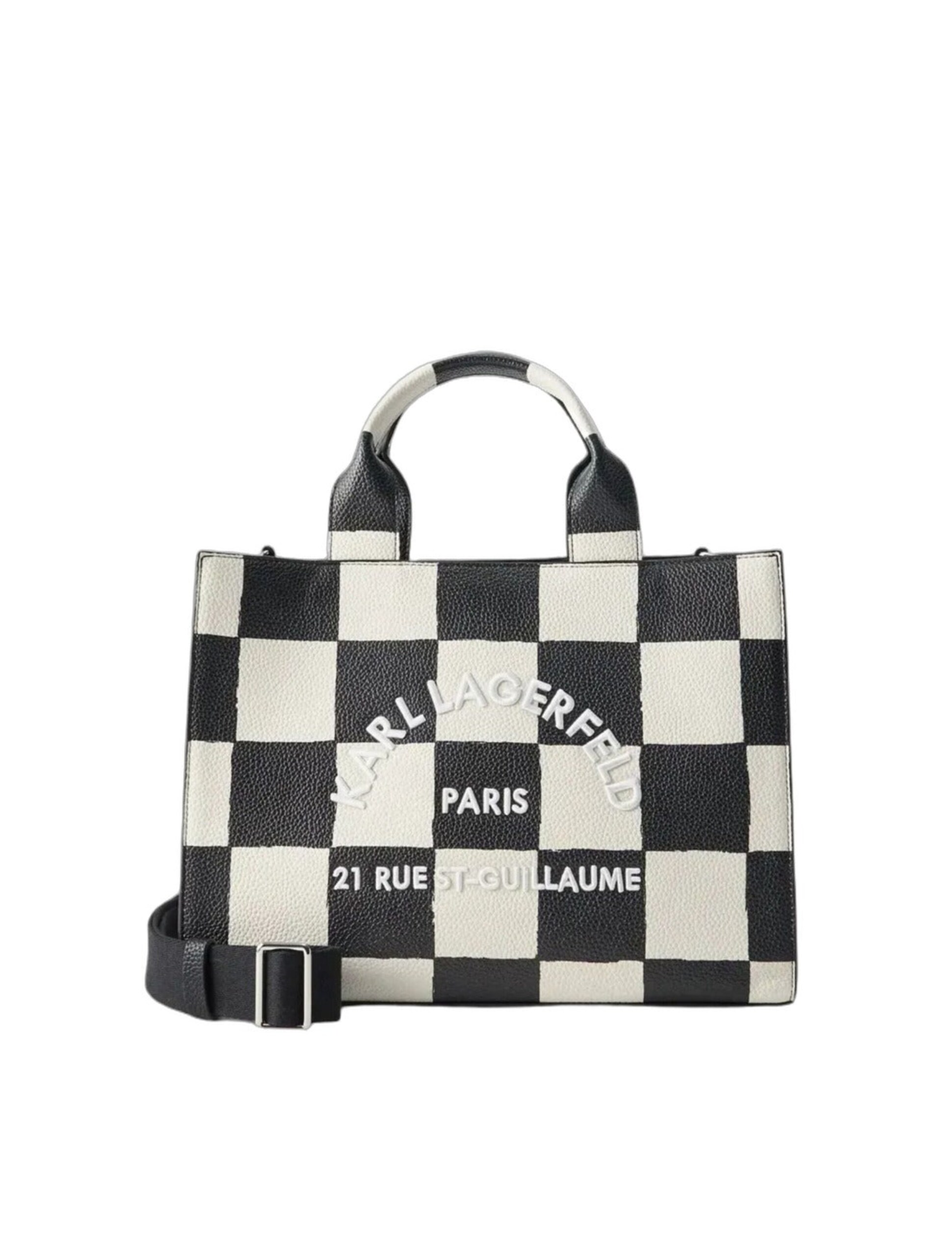 Karl Lagerfeld Shoppingväska 'Karl Lagerfeld Cabas Carré Damier Noir & Blanc'