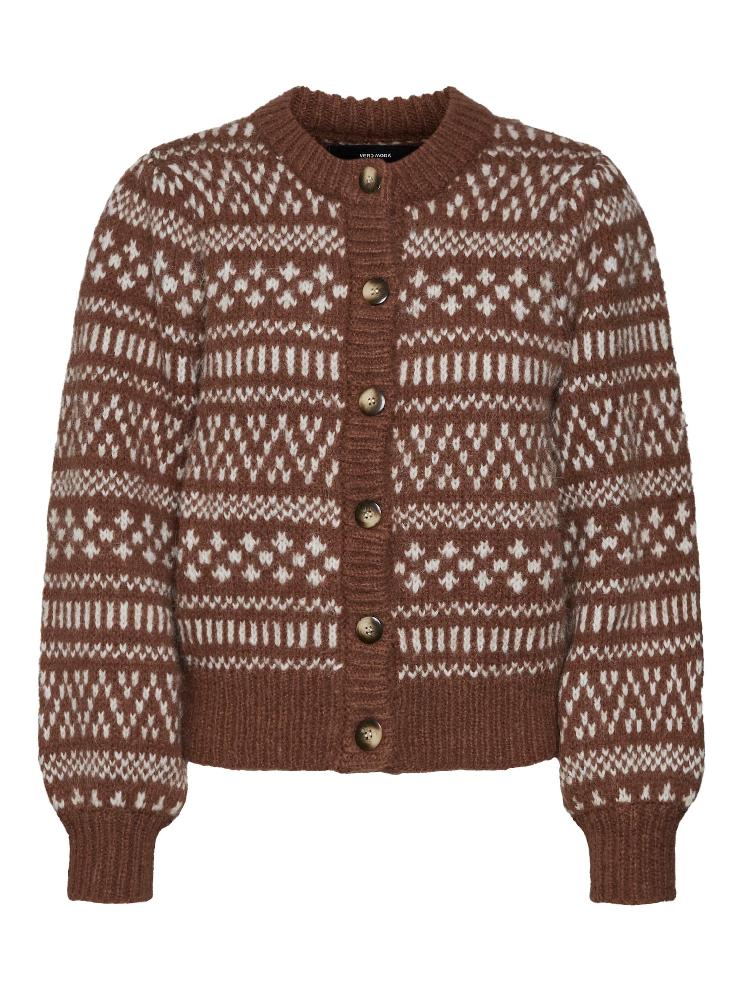 Vero Moda VERO MODA Strickjacke 'Kaira' braun / weiß