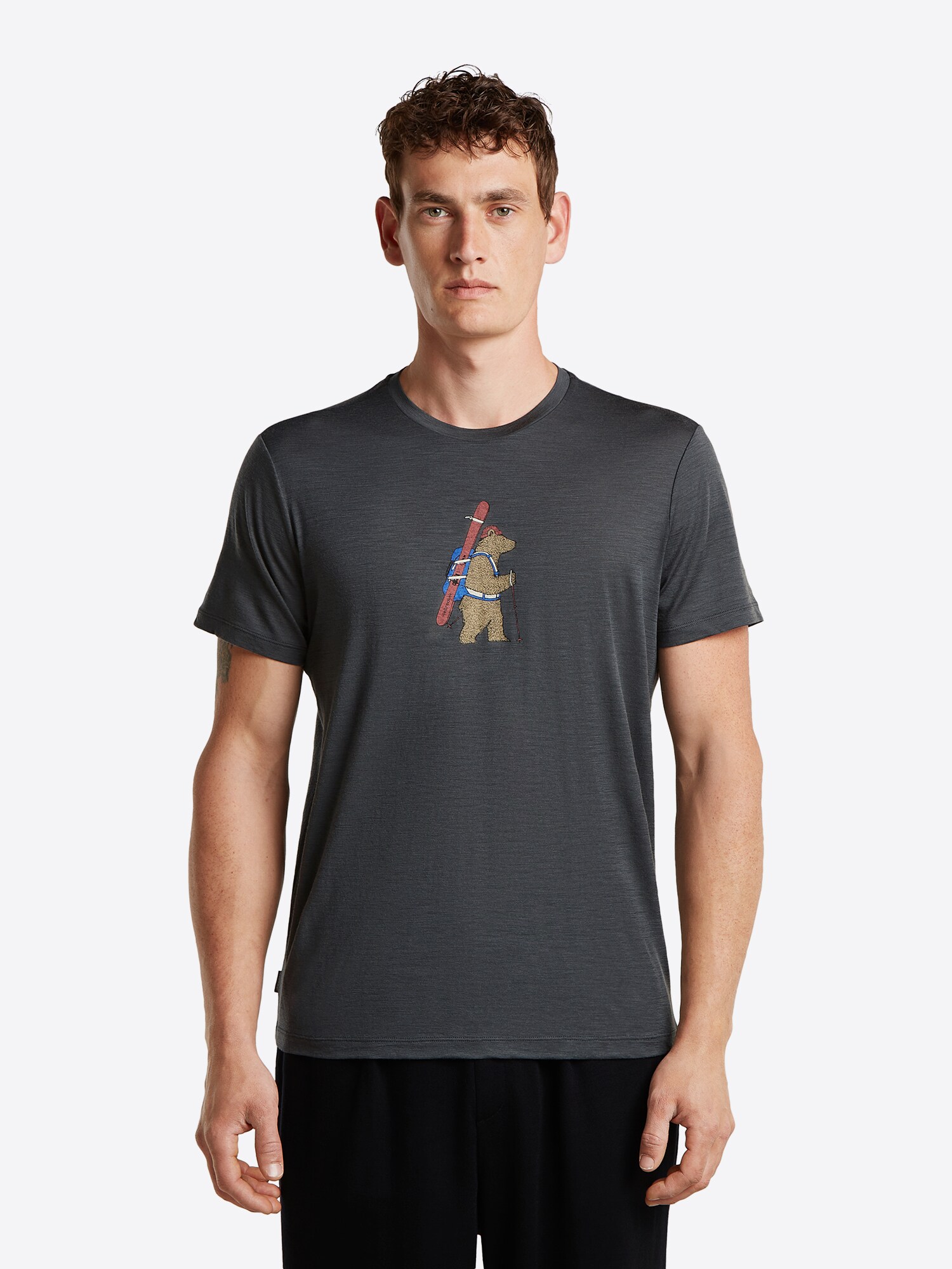 ICEBREAKER Camiseta funcional '150 Tech Lite Bear Tour' azul / marrón / antracita / rojo oscuro – imagen 2
