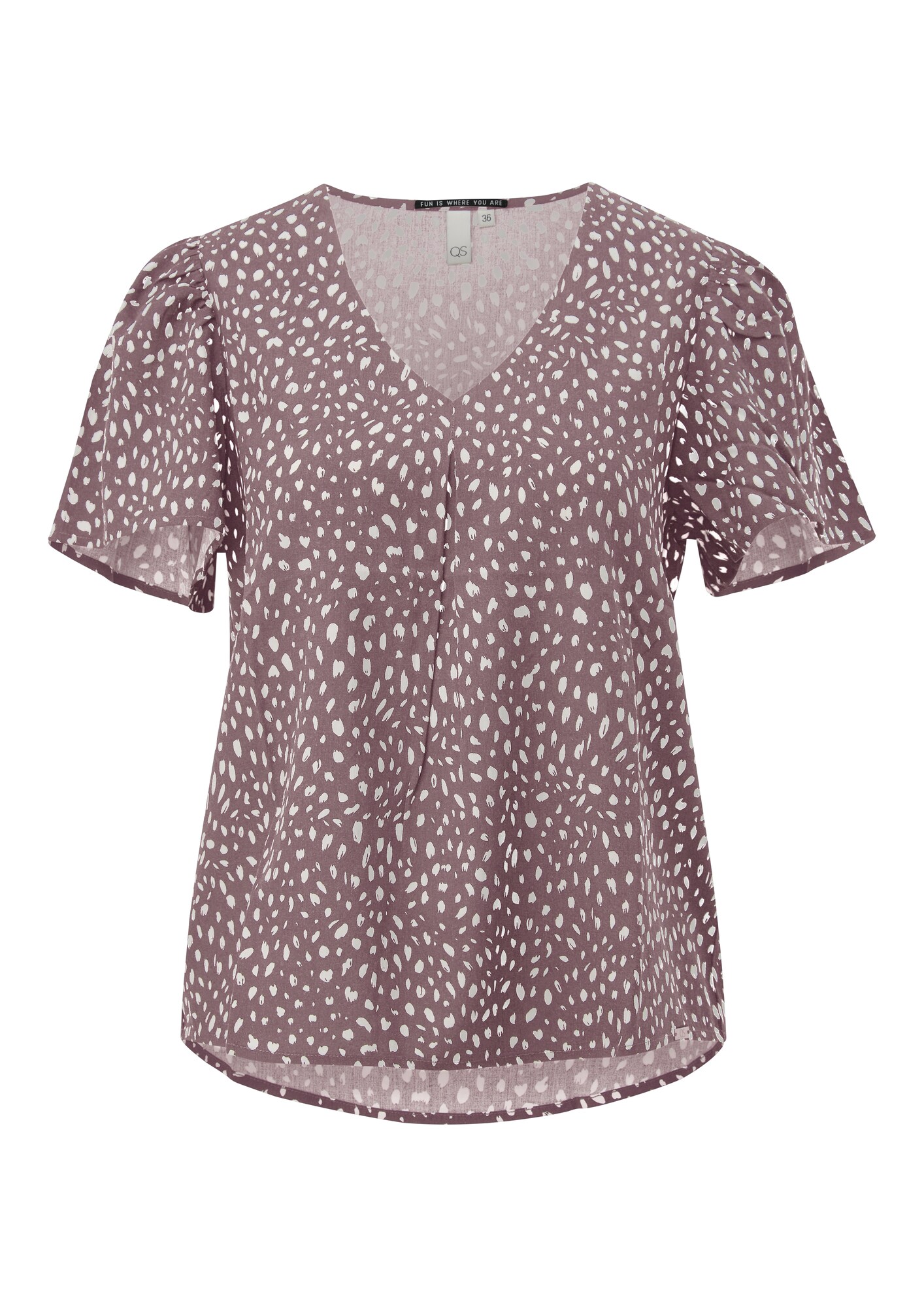 Qs Blouse Mauve / Wit