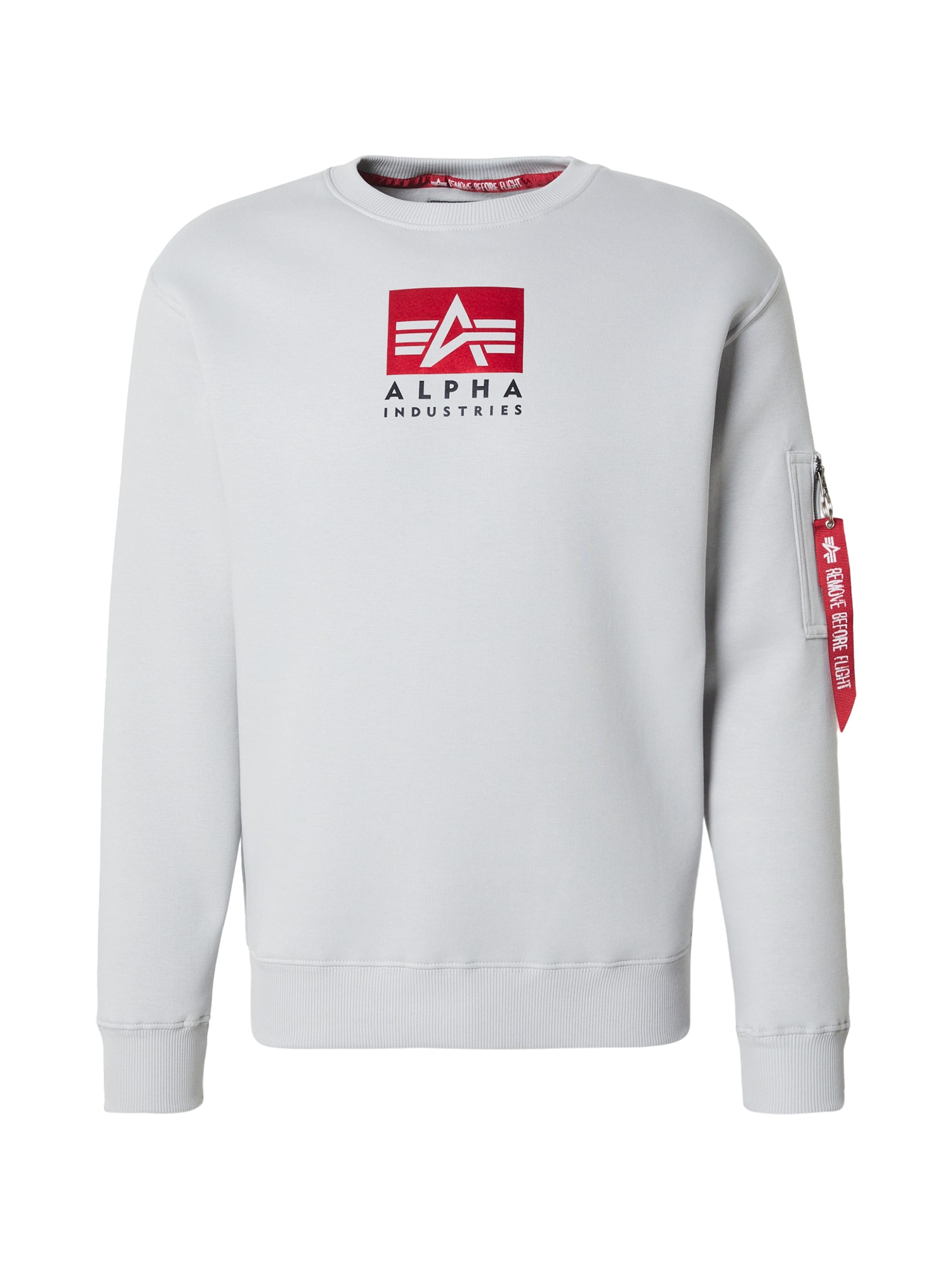 ALPHA INDUSTRIES Mikina svetlosivá / červená / čierna