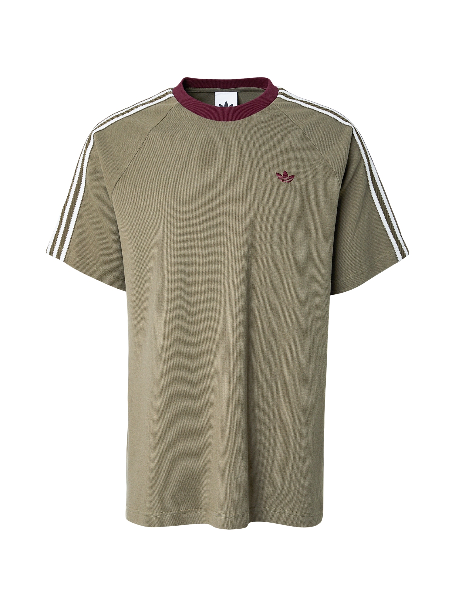 ADIDAS ORIGINALS Tricou BRITCORE  kaki / roșu bordeaux / alb