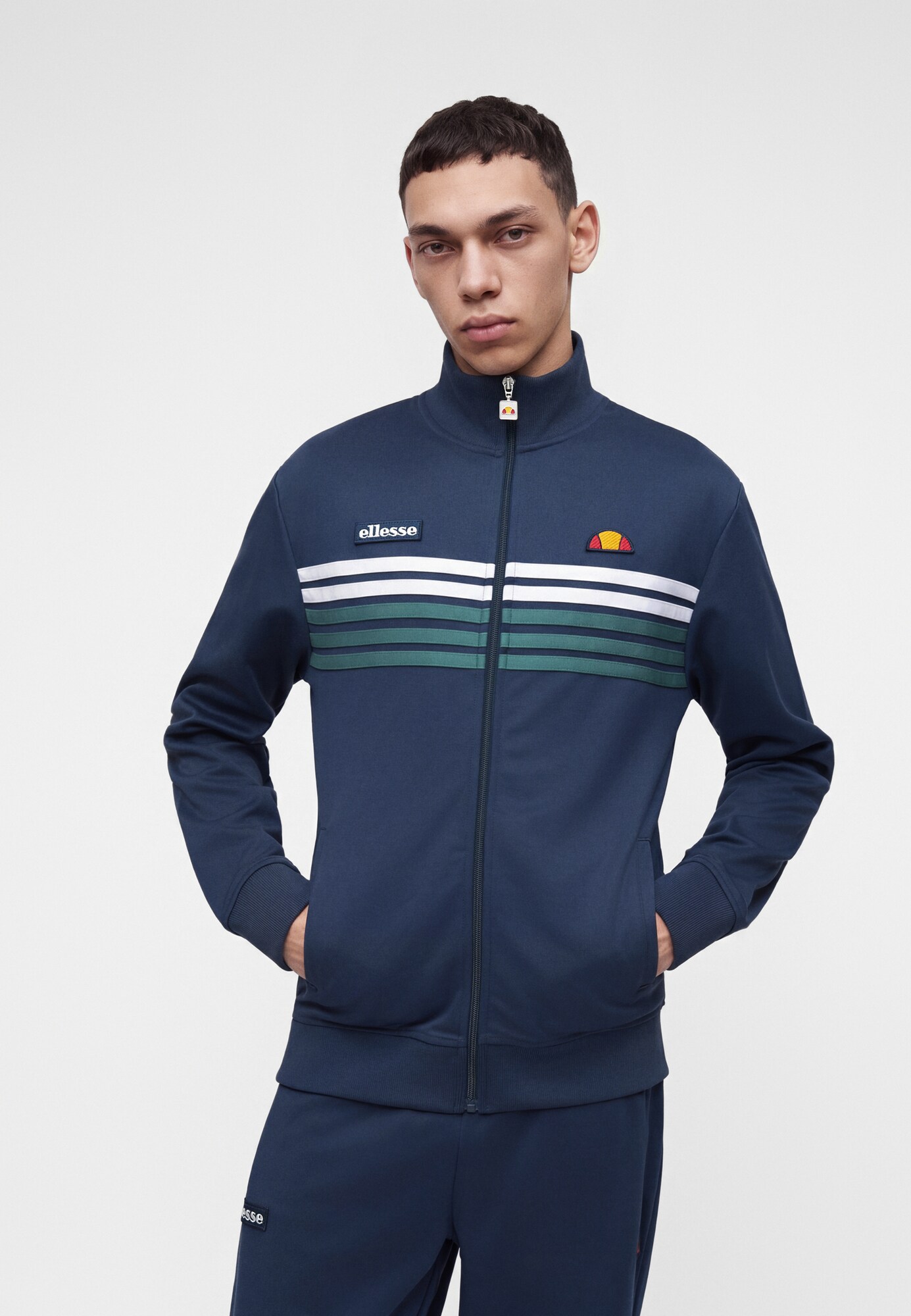 ELLESSE Sudadera con cremallera 'Vicenza'  navy / pino / blanco – imagen 4