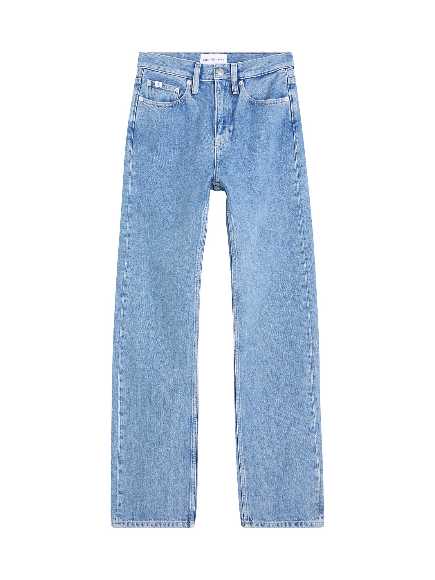 Calvin Klein Jeans Džínsy 'HIGH RISE STRAIGHT'  modrá / čierna / biela