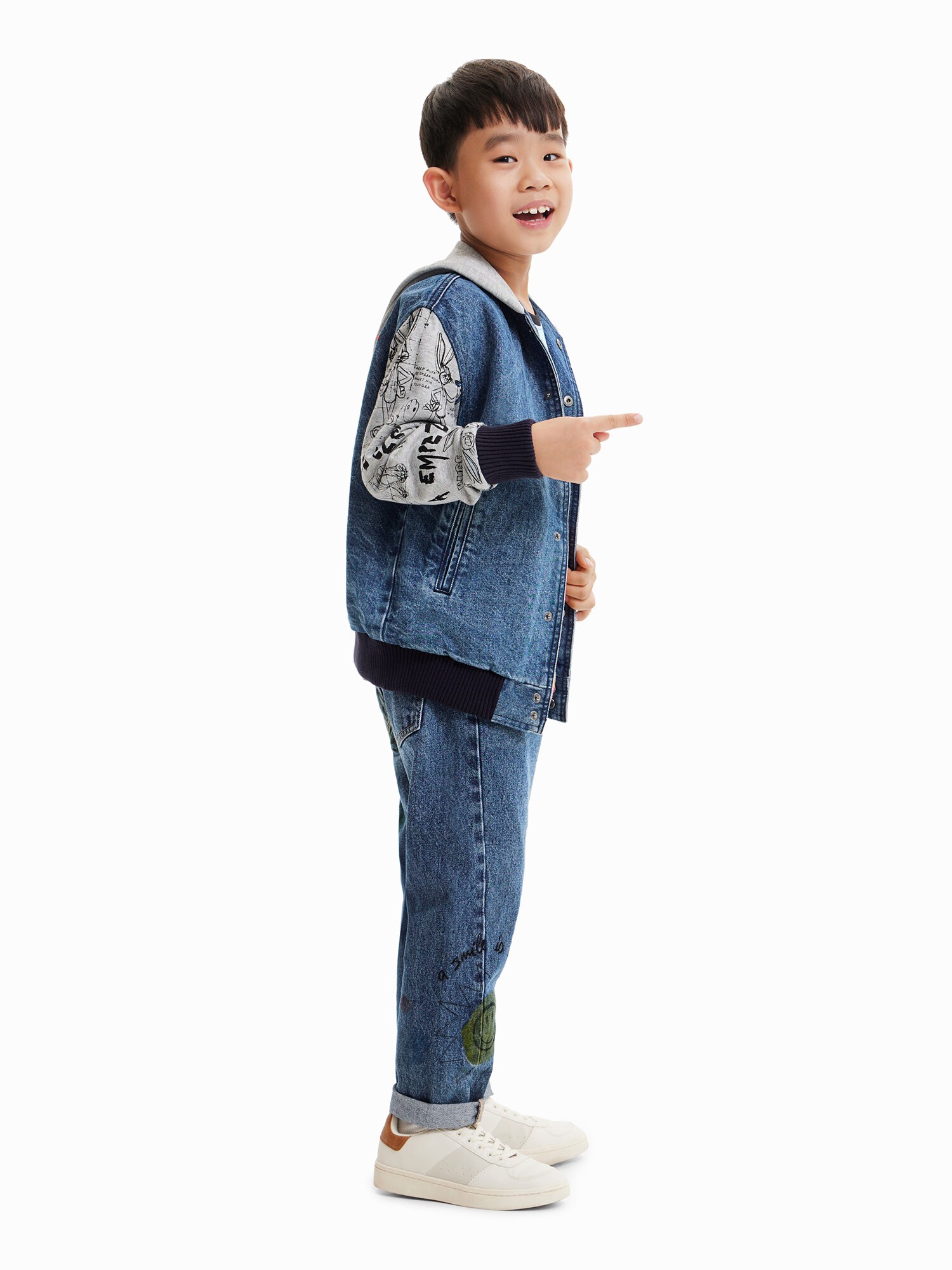 Desigual Átmeneti dzseki  kék farmer / világosszürke / fekete termék 2. képe