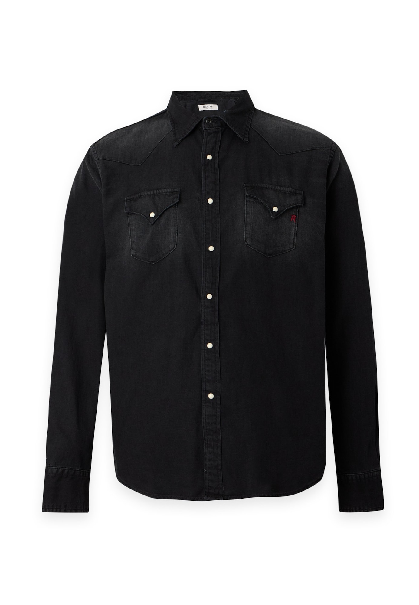 REPLAY Cămașă negru denim