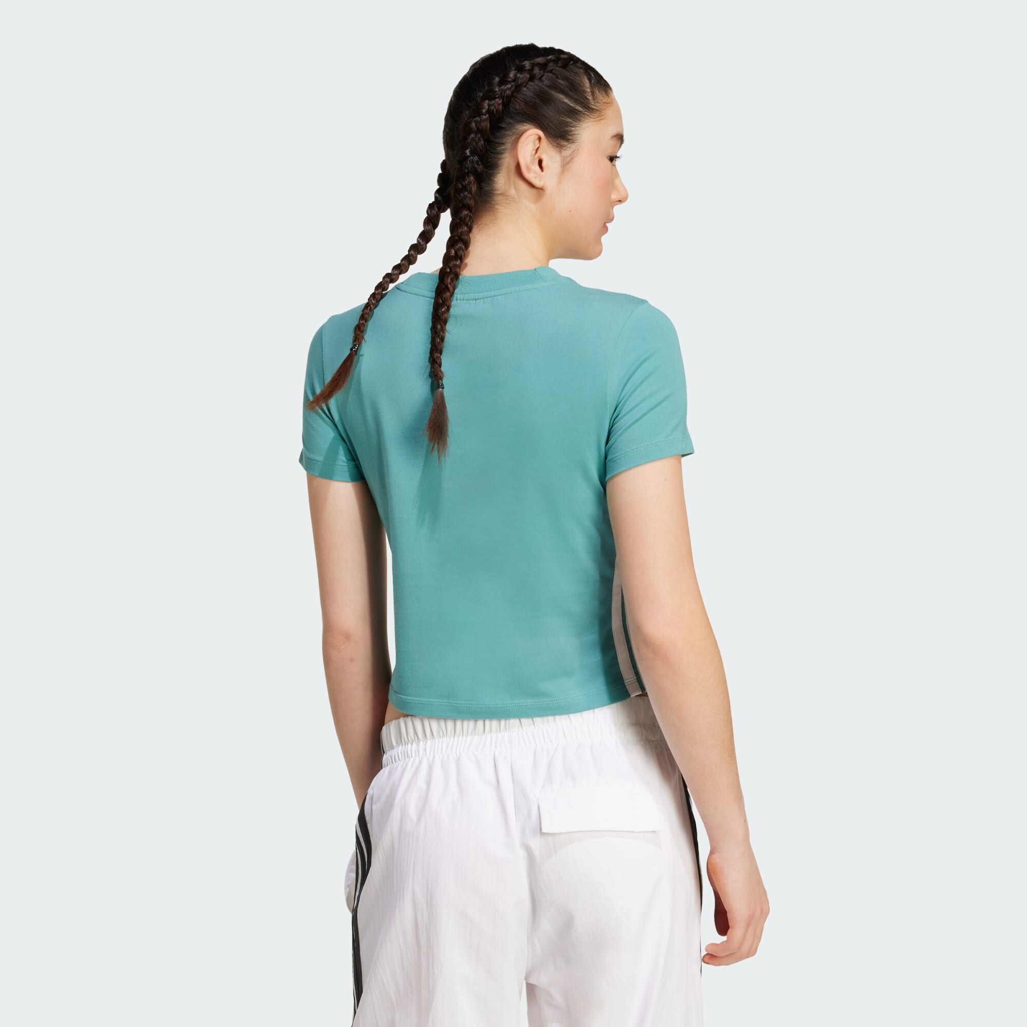 ADIDAS SPORTSWEAR Tričko 'Essentials' vodová / biela (obrázok 3)