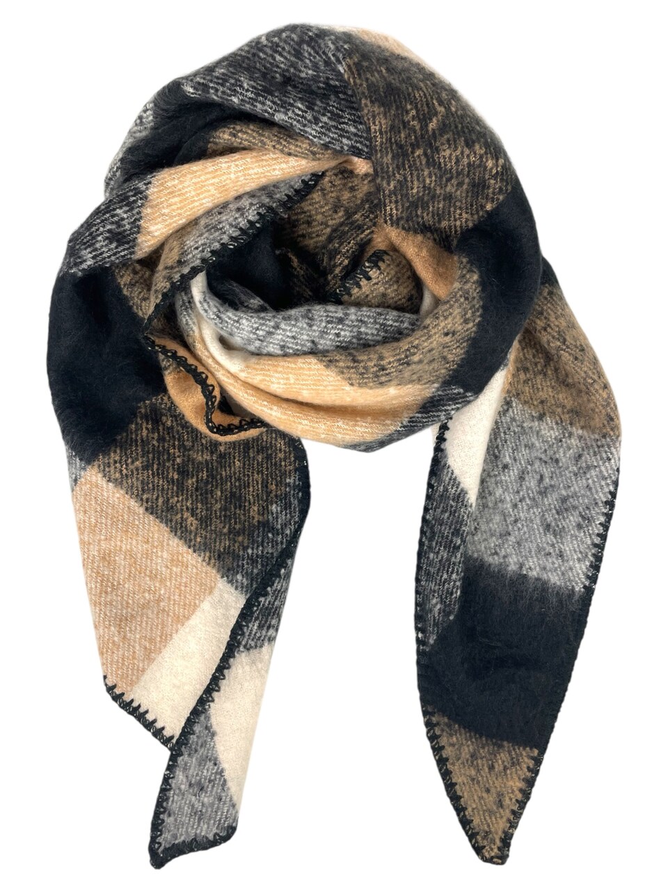 Halsduk 'Karo' camel / svart