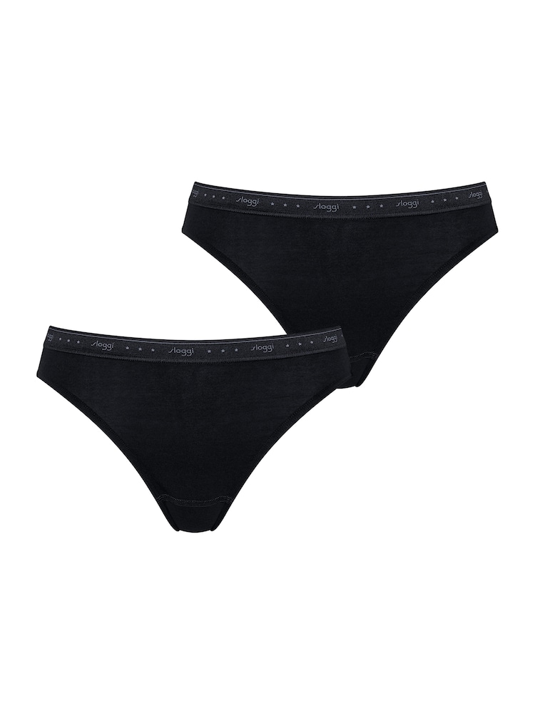 SLOGGI Slip Damen Größe M schwarz / weiß