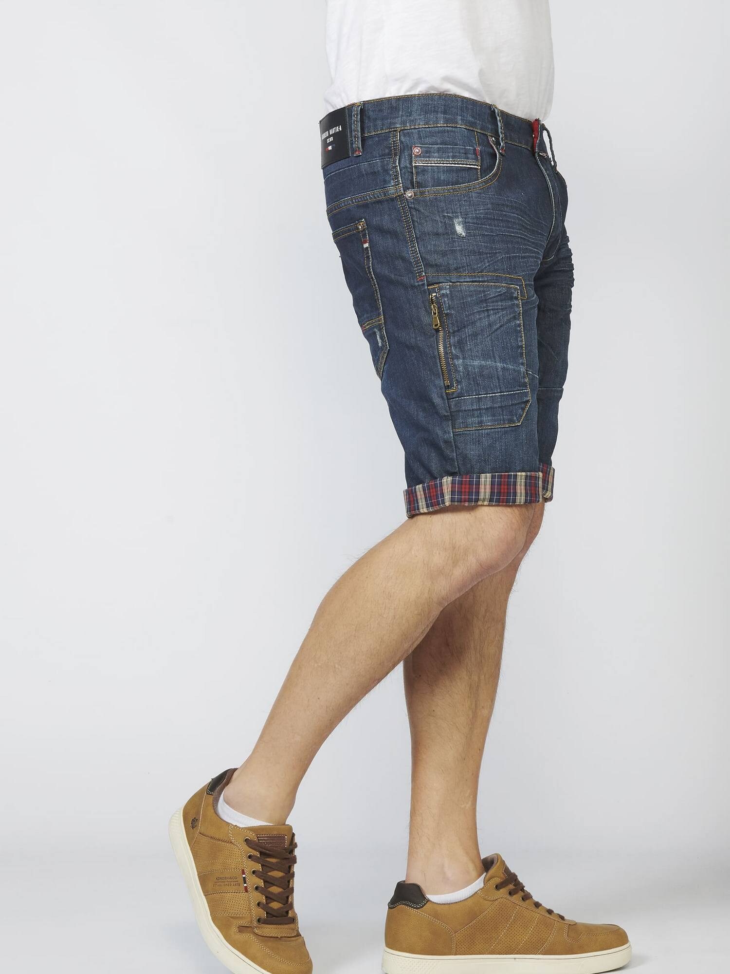 KOROSHI Džínsy nebielená / námornícka modrá / modrá denim / tmavočervená (obrázok 6)