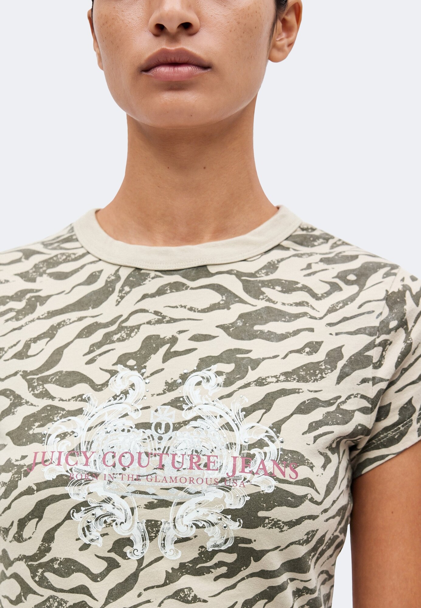 Juicy Couture Camiseta beige / verde oscuro – imagen 3