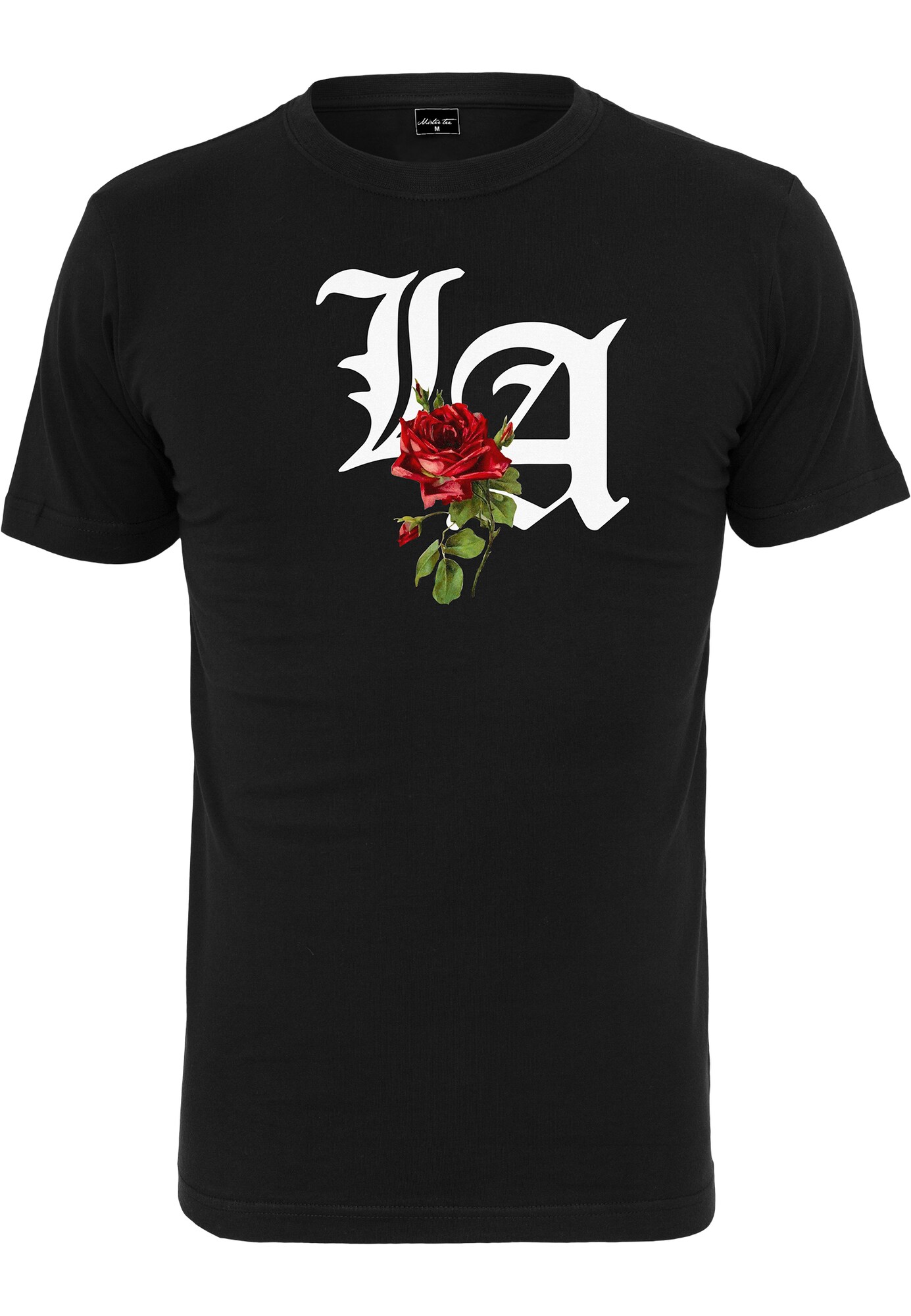 Mister Tee Marškinėliai 'LA Rose'  juoda / pastelinė raudona / šviesiai žalia / balta