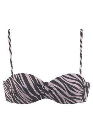 LASCANA, Bikini felső 'Kaa', bézs & fekete