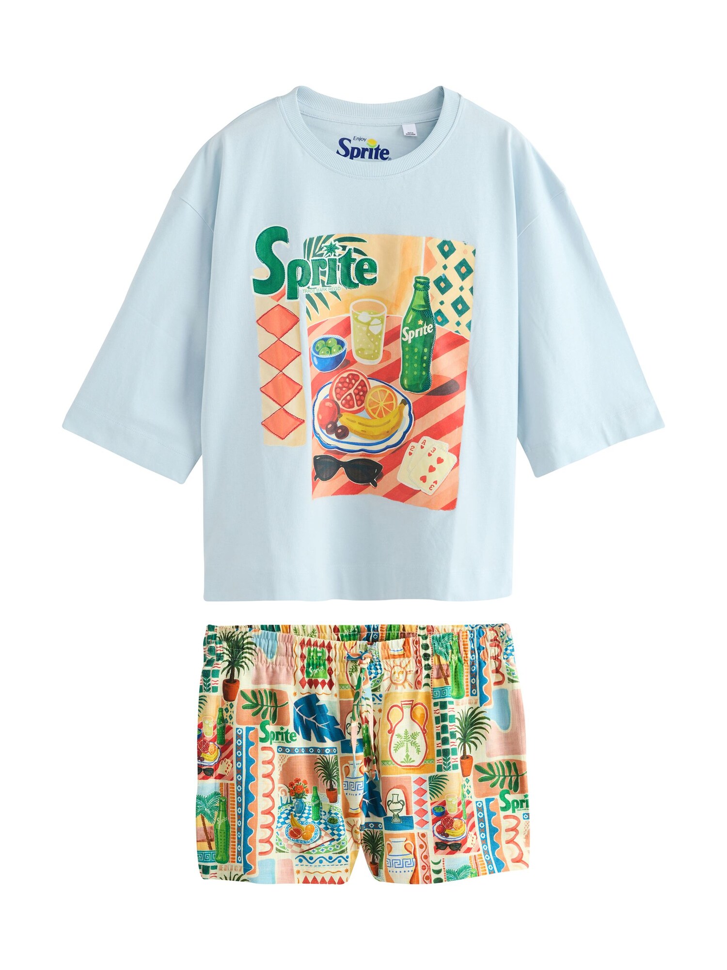 Next Kratke hlače za spanje  pastelno modra / rumena / zelena / oranžna
