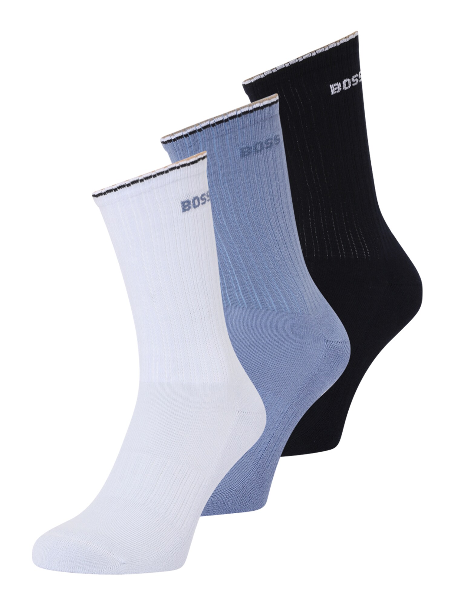 BOSS Șosete  albastru pastel / negru / alb