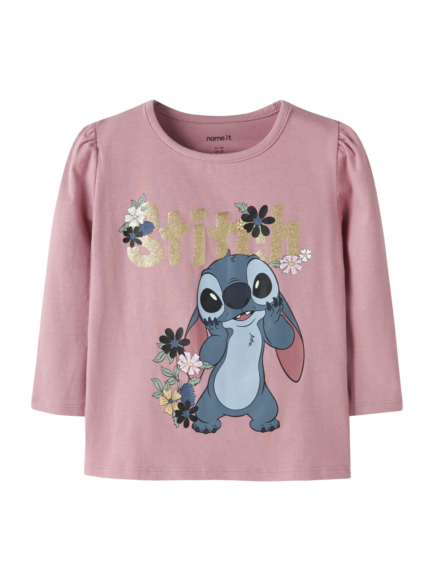 Name It Shirt 'NMFJina Stitch' Saffier / Opaal / Goud / Mauve
