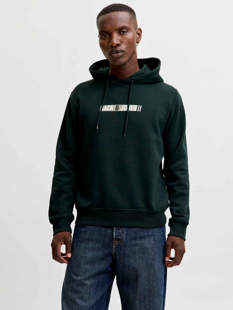 Sweatshirt 'JJMUNK' taupe / mörkgrön