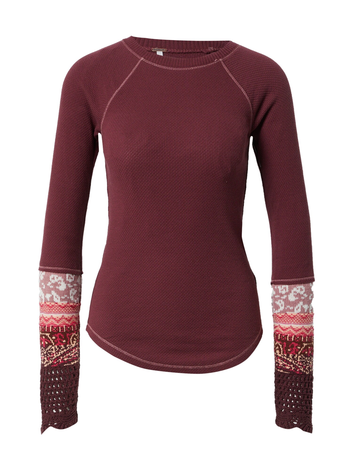 Free People Megztinis  vyno raudona spalva / balta / oranžinė