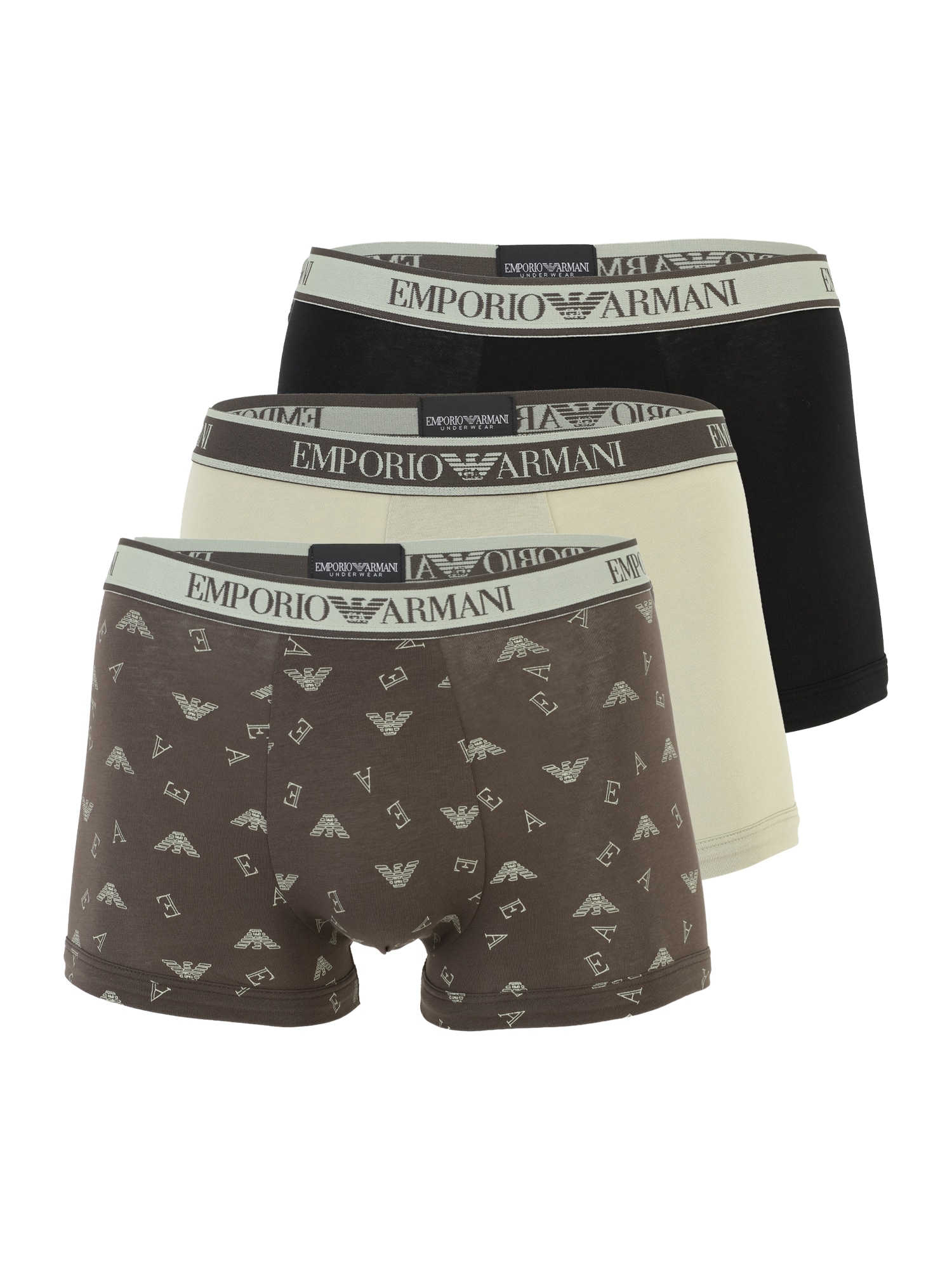 Emporio Armani Boxeri  bej / maro / negru