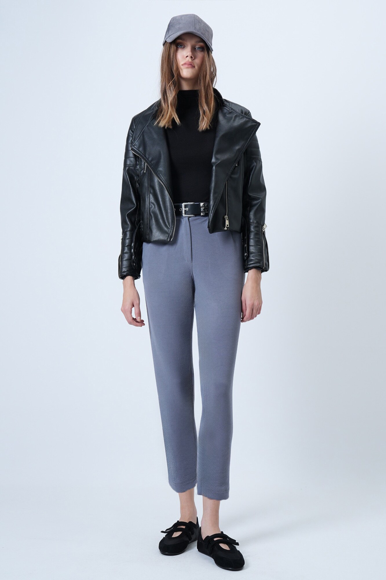 Trend Alaçatı Stili Pantaloni cutați gri