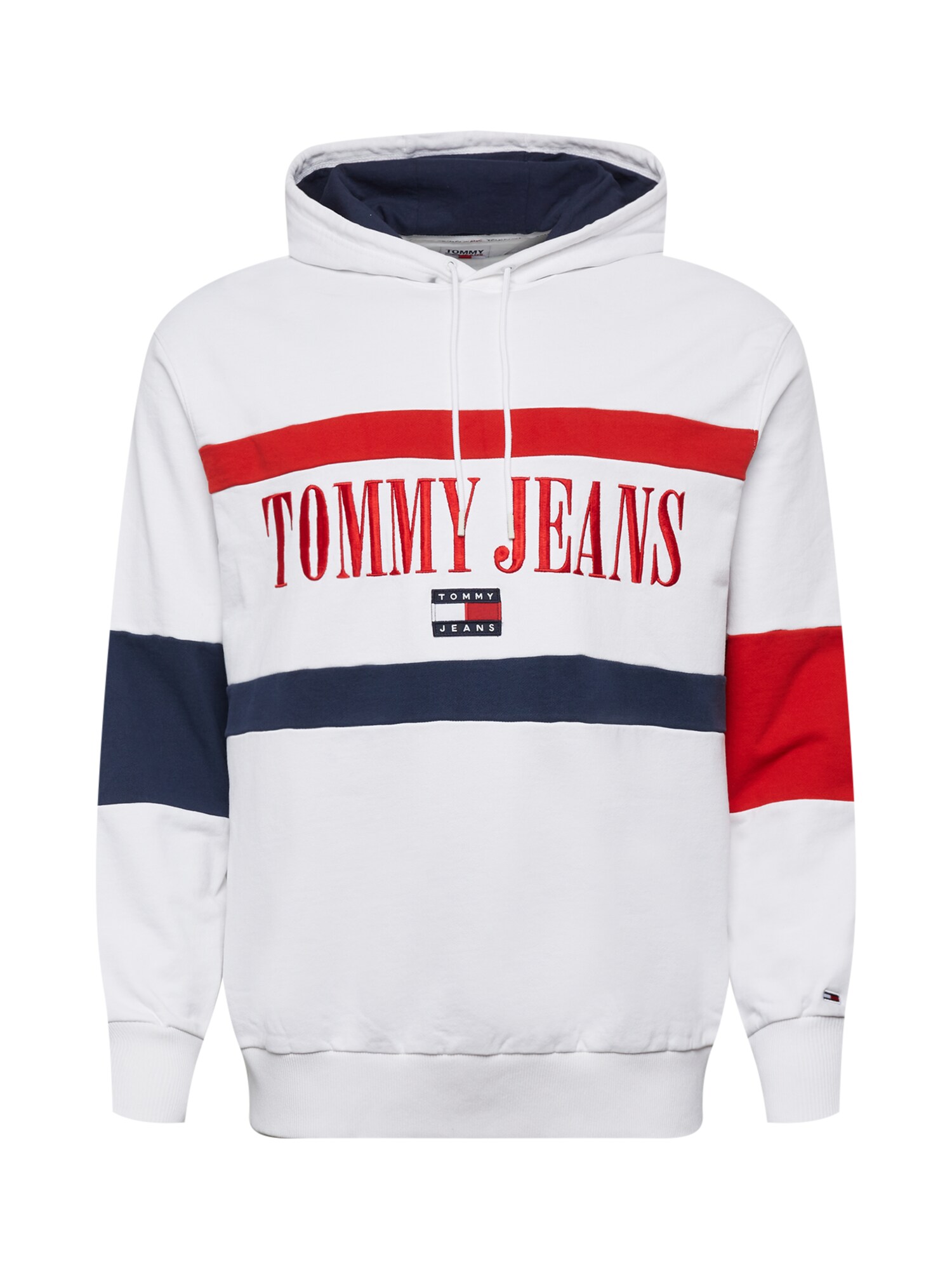 Tommy Jeans Plus Megztinis be užsegimo tamsiai mėlyna / raudona / balta