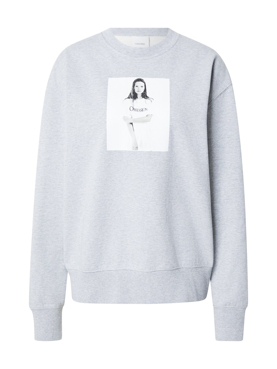 Sweatshirt 'KATE OBSESSION BOYFRIEND' gråmelerad / svart