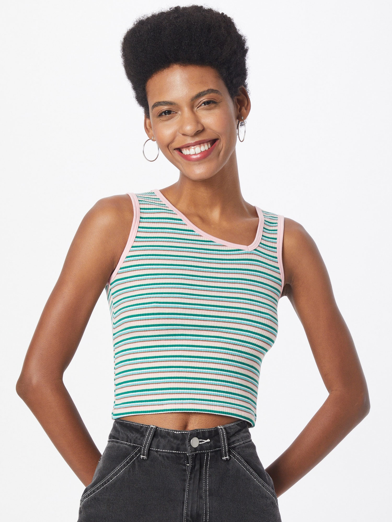 Nasty Gal Top  égkék / barna / smaragd / piszkosfehér termék 2. képe