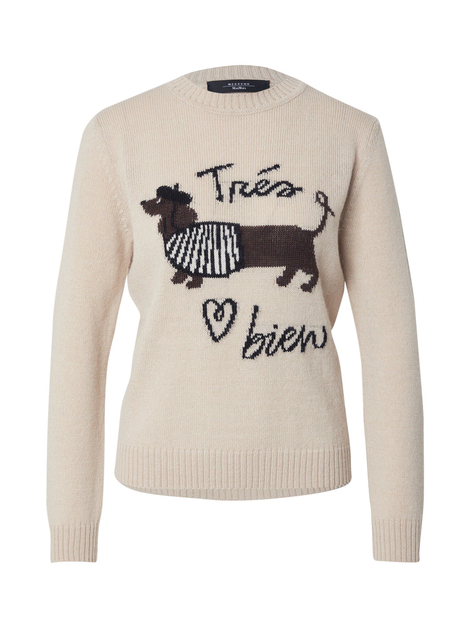 Weekend Max Mara Pulóver 'NITRA'  barna / sötét barna / greige / fehér akciós termékkép 1