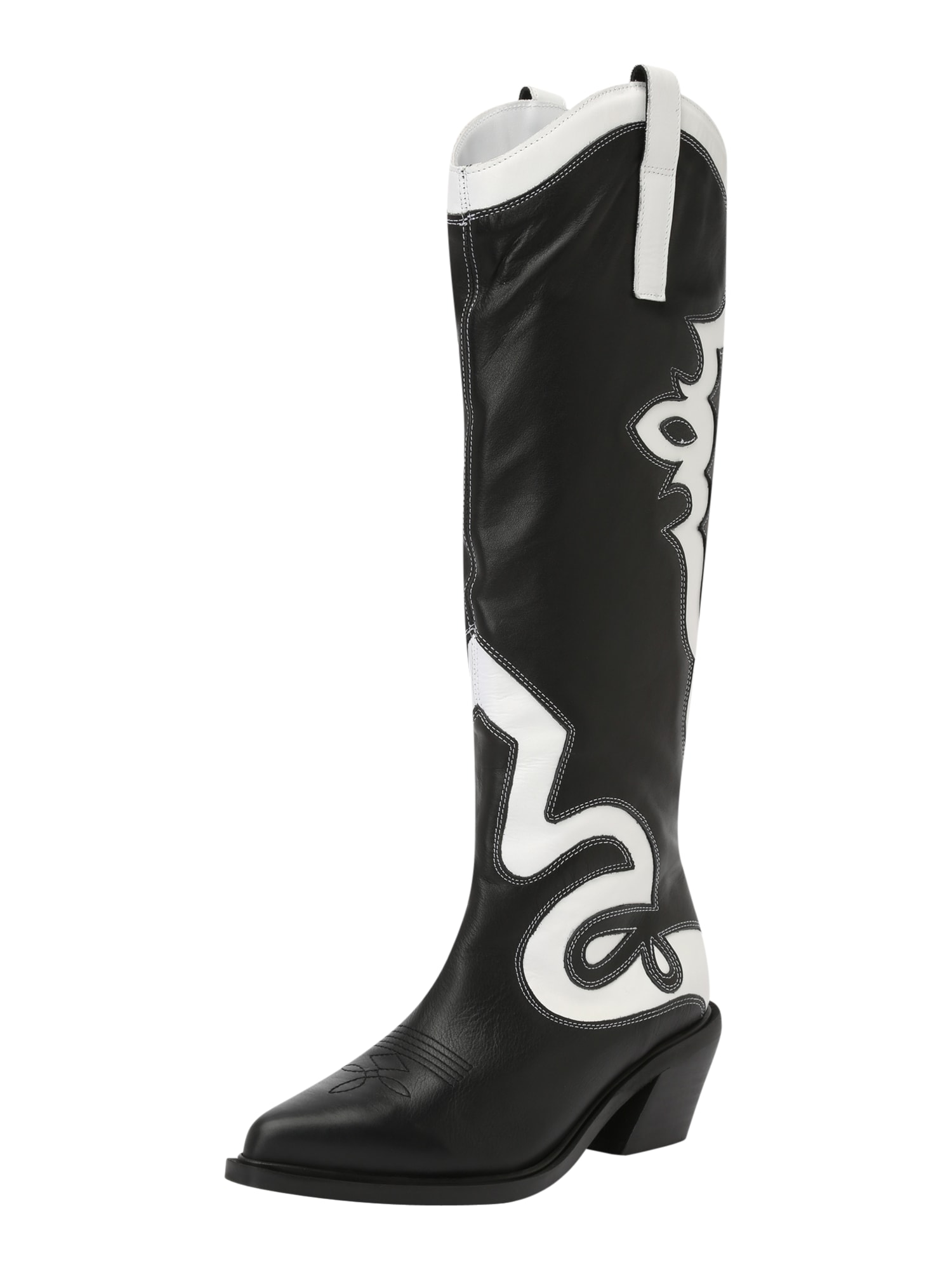 Alohas Kaubojiški batai 'Mount Dallas' juoda / balta