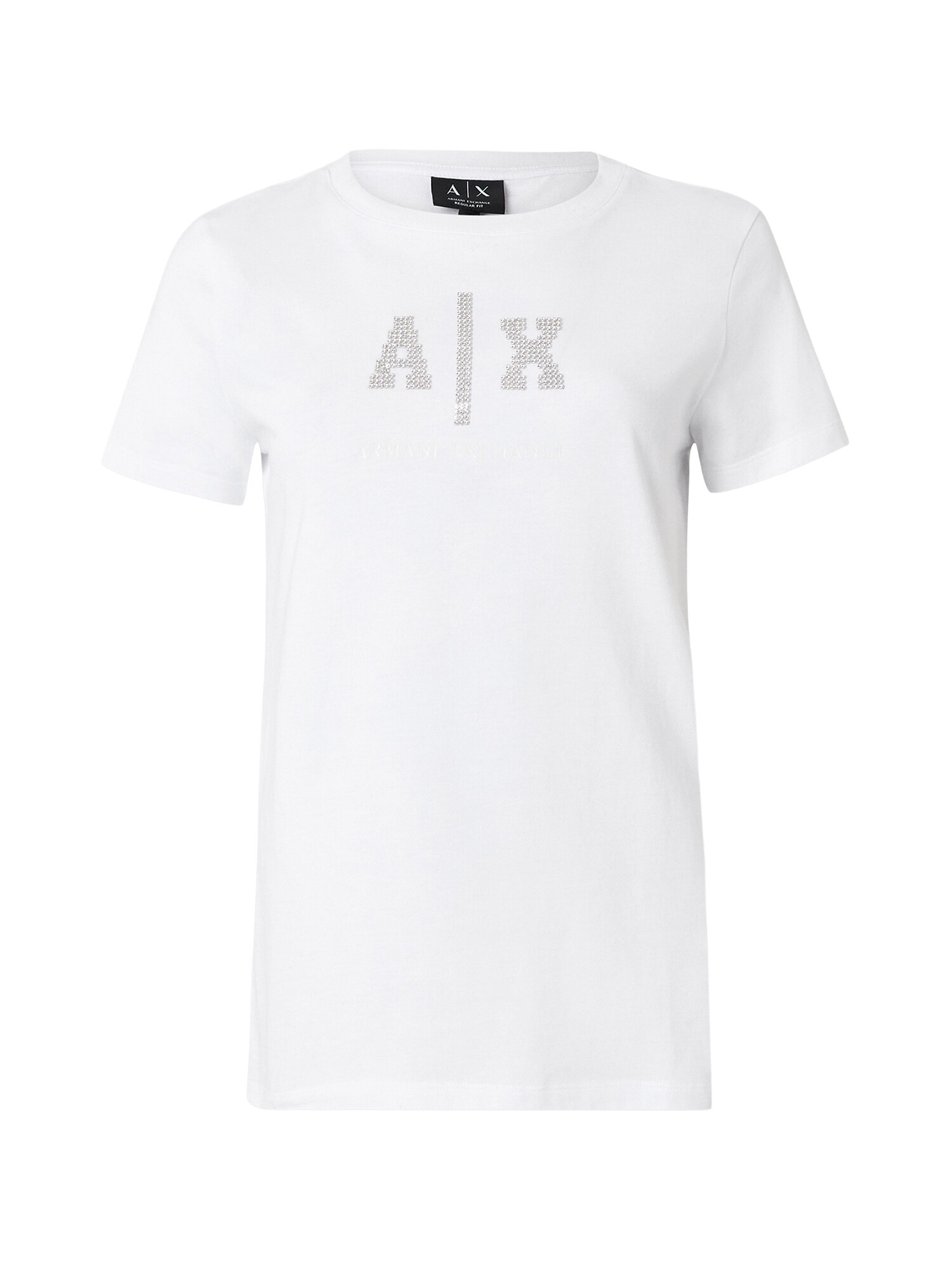 ARMANI EXCHANGE Tricou  argintiu / transparent / alb