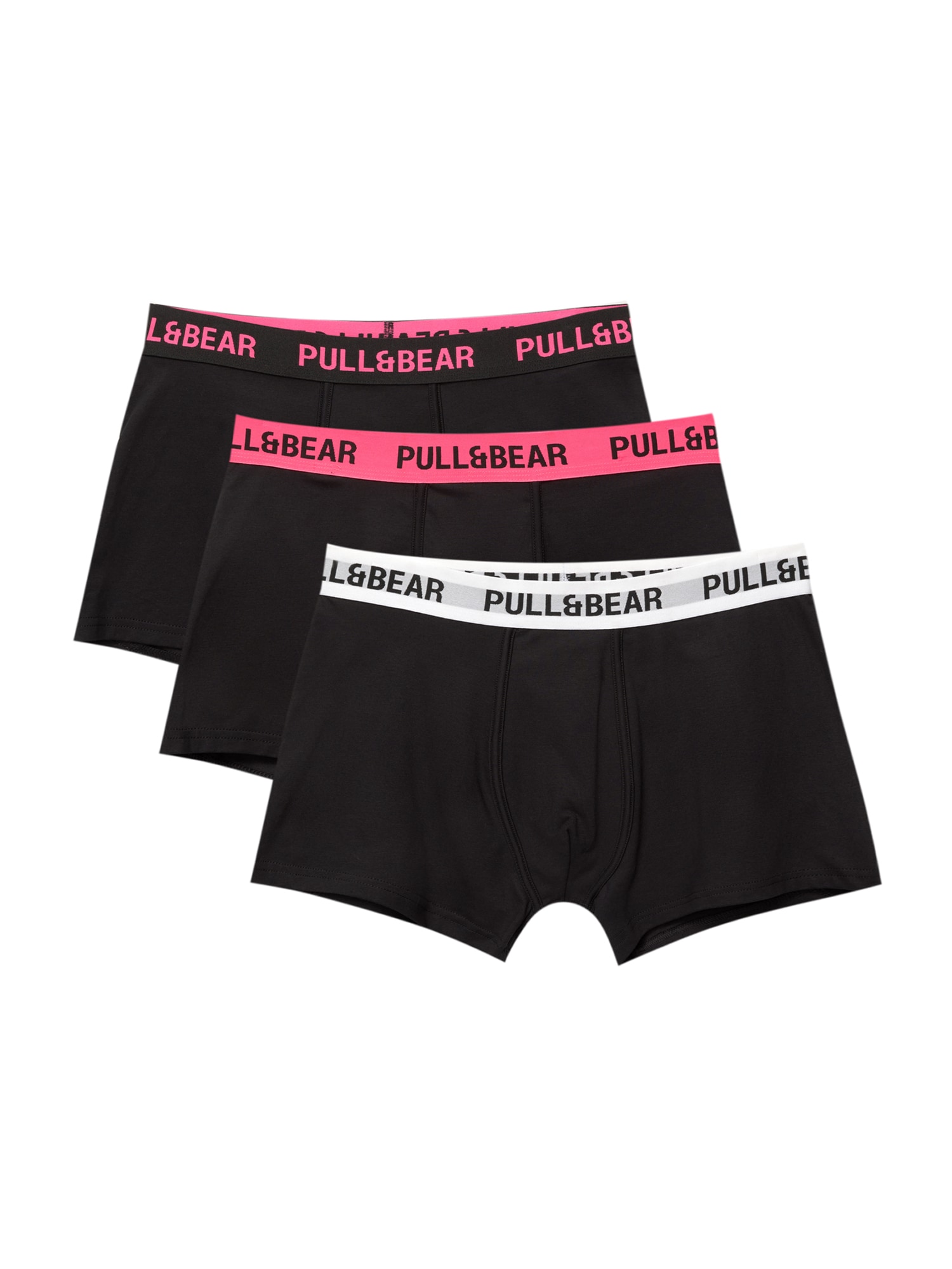Pull&Bear Boxeri  gri / magenta / negru / alb