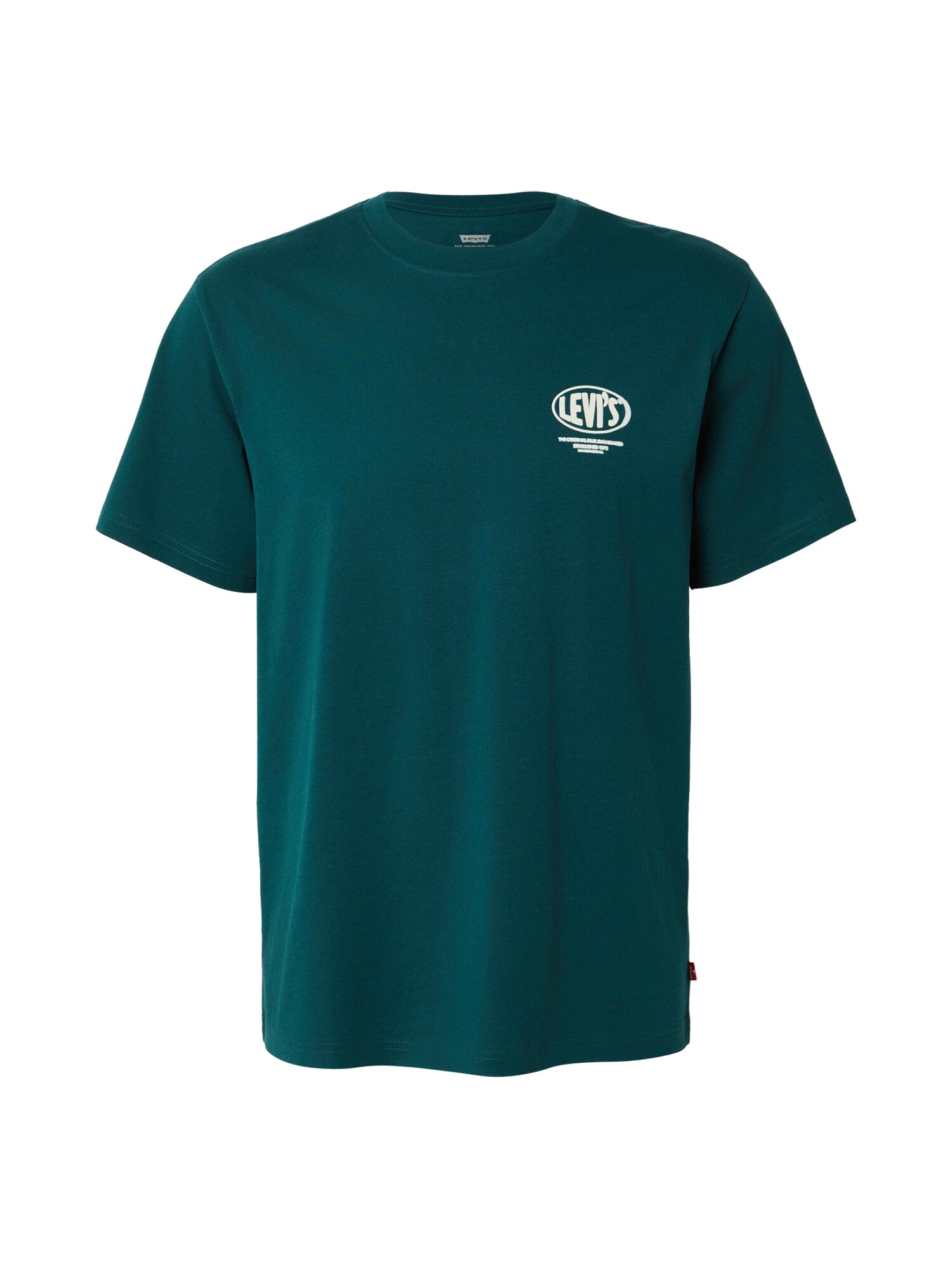 LEVIS ® Tricou verde petrol / alb murdar