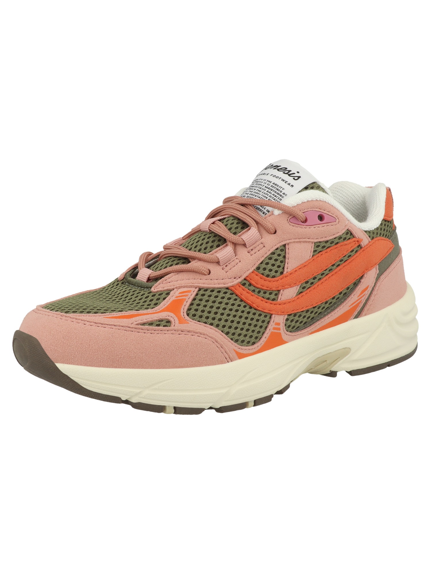 GENESIS Zapatillas deportivas bajas 'G-Eco `99' oliva / naranja / rosa