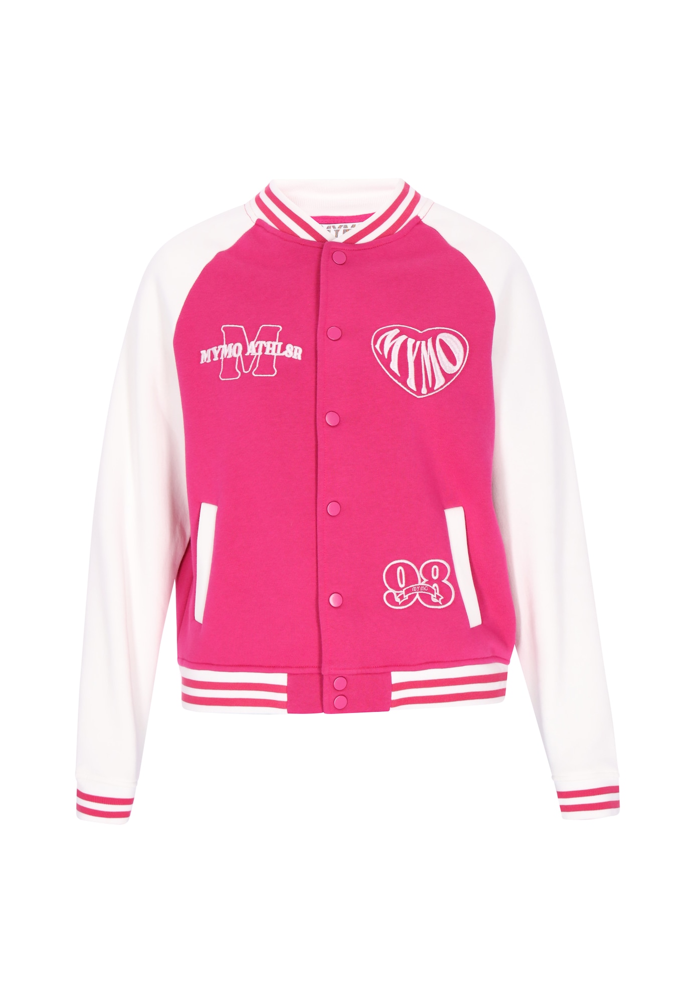 myMo ATHLSR Sudadera con cremallera  rosa / blanco lana