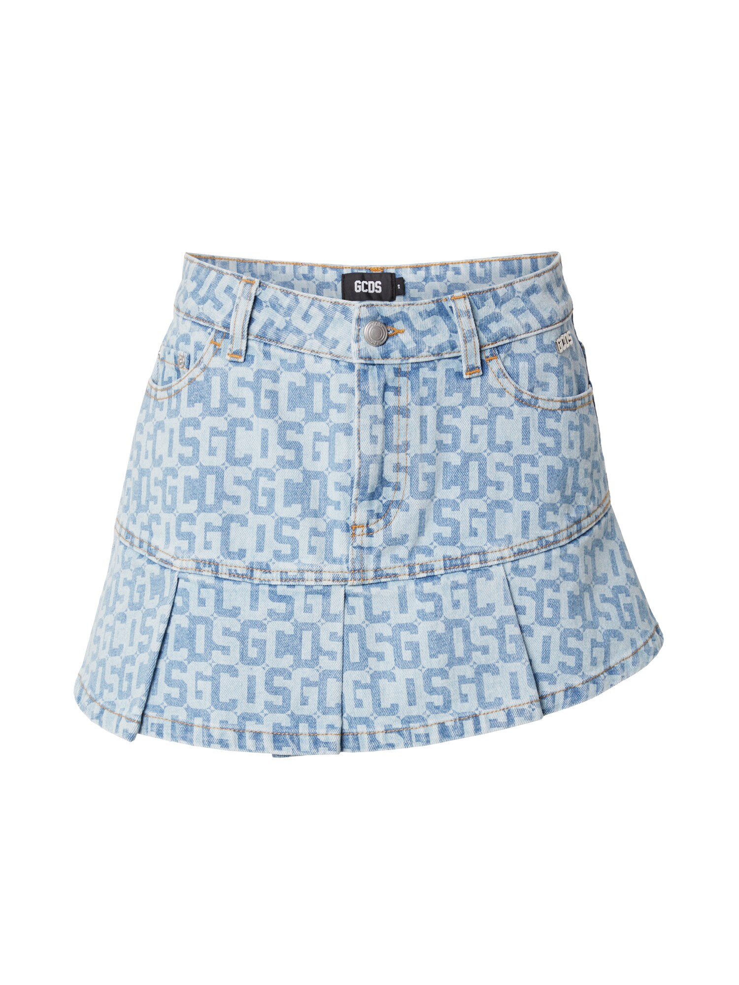 GCDS Sukňa modrosivá / modrá denim