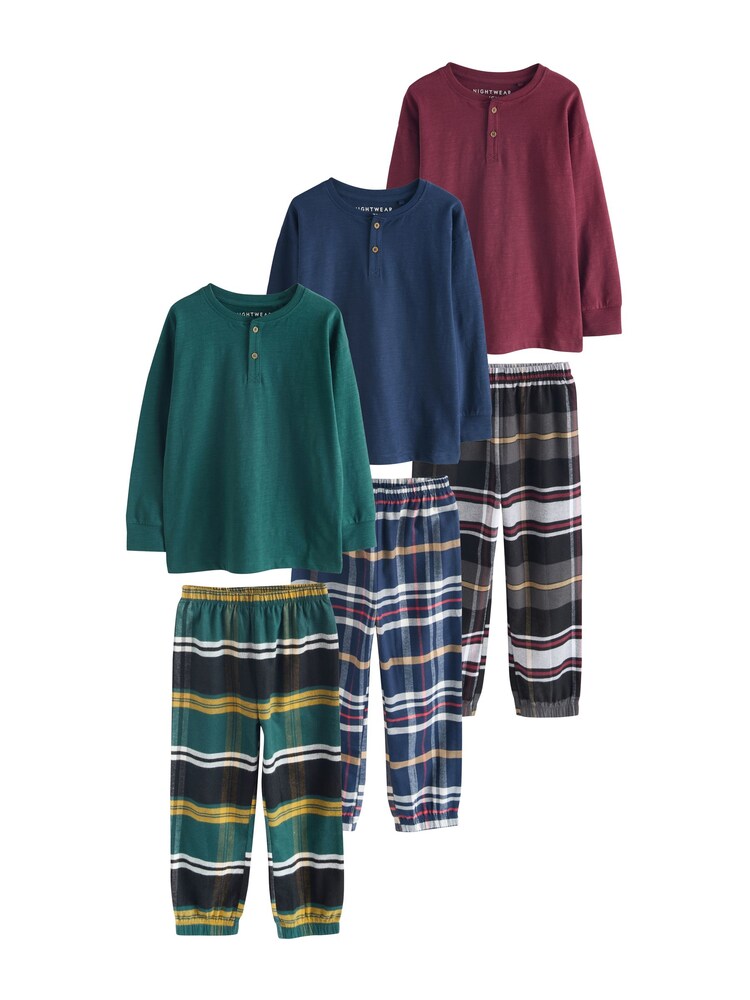 Next Schlafanzug Jungen Größe 164 navy / gelb / dunkelgrün / bordeaux / weiß