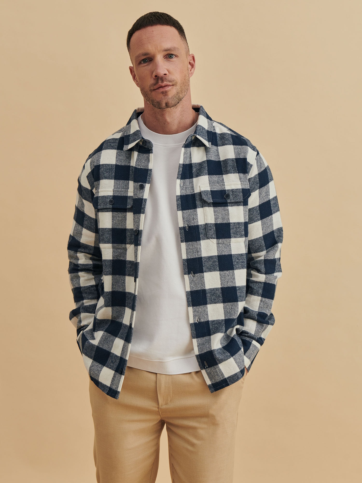 DAN FOX APPAREL Ing 'Efe'  éjkék / gyapjúfehér termék 2. képe