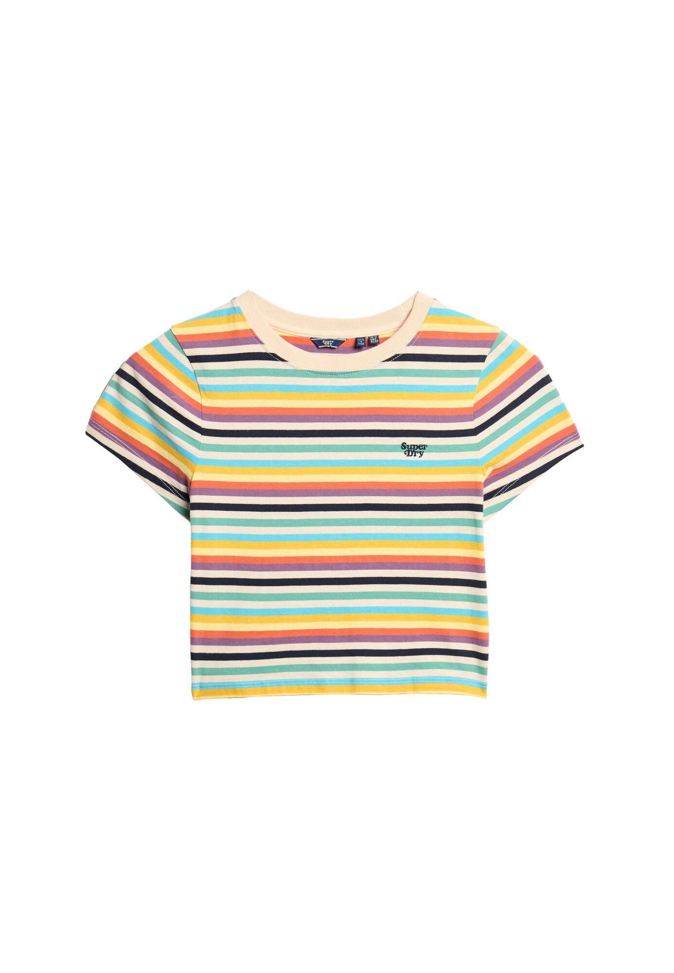 Superdry Tricou  bej / albastru deschis / portocaliu / negru