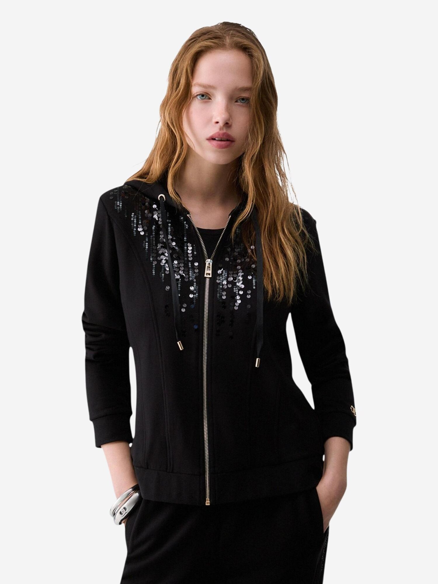 Liu Jo Sudadera con cremallera 'ECS FELPA APERTA TF6134 FS576' negro – imagen 2