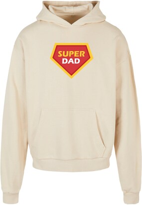 Merchcode Sweatshirt ‘Fathers Day – Super dad’ Sand / Rood / Wit