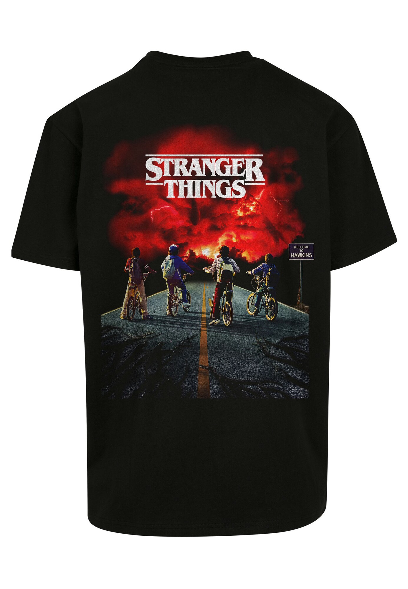 Merchcode Camiseta 'Stranger Things Mind Flayer' azul oscuro / rojo / negro / blanco – imagen 2